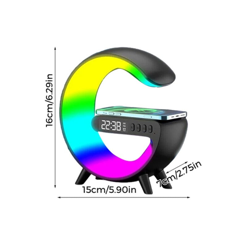 LED laikrodis su belaidžio įkrovimo funkcija