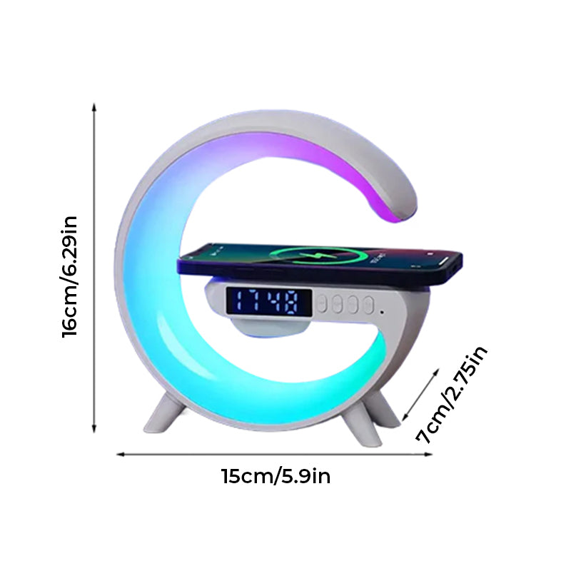 LED laikrodis su belaidžio įkrovimo funkcija