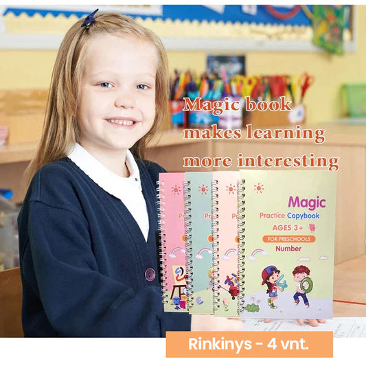 \Magic Practice Books\" daugkartinis pratybų rinkinys vaikams (nuo 3+ amžiaus)"