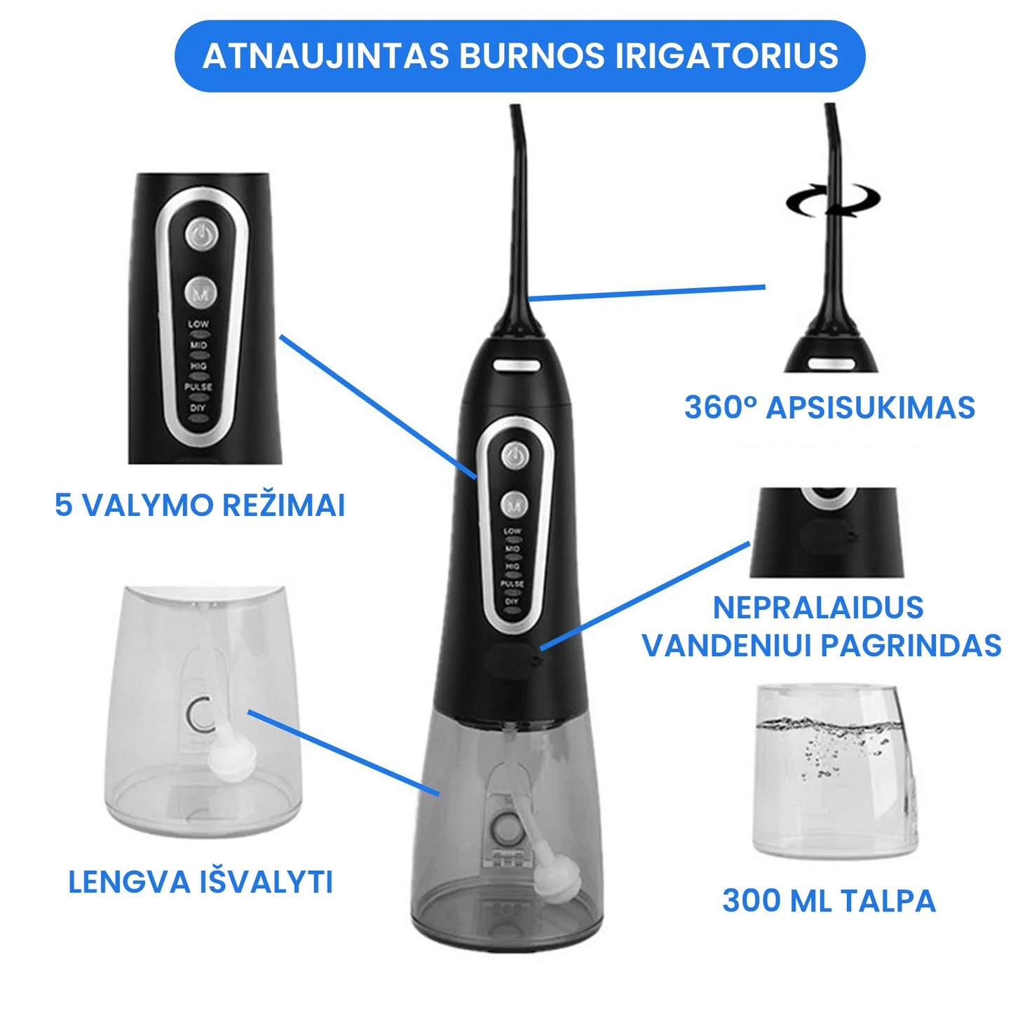 Bevielis burnos irigatorius