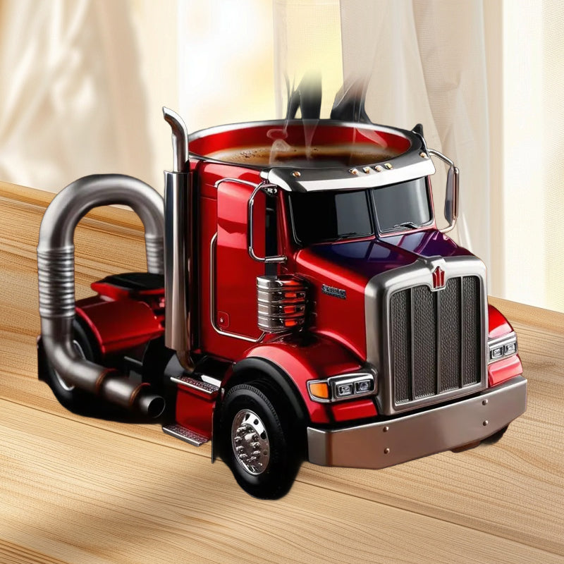 Sunkvežimio dizaino kavos puodelis