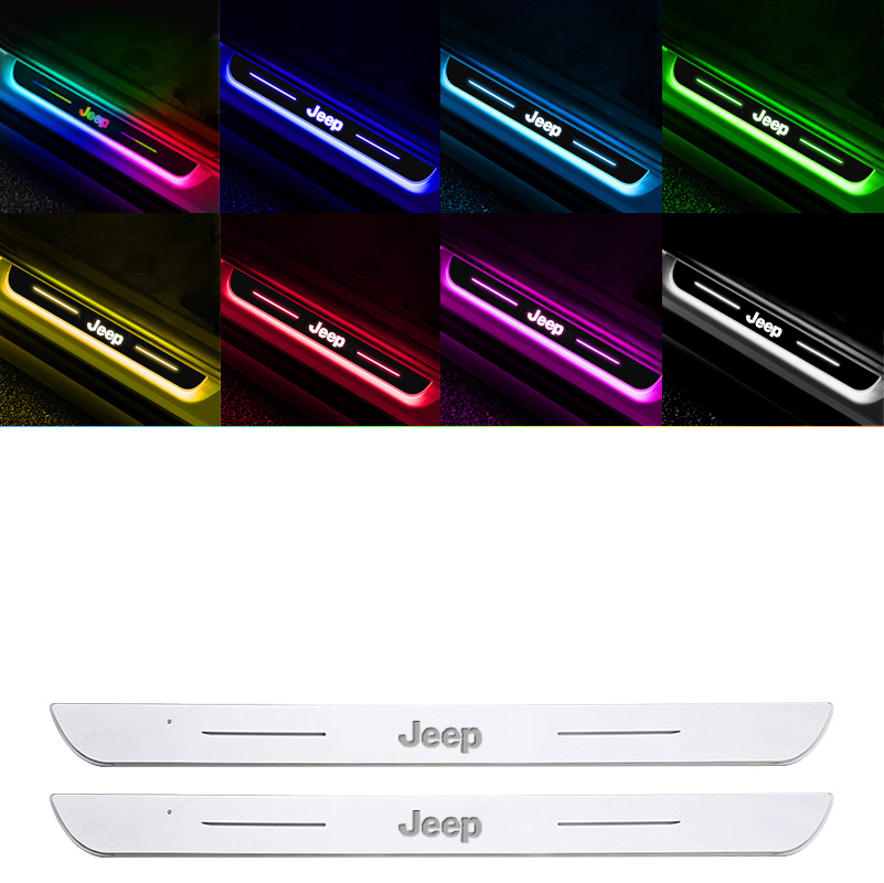Šviečiančios automobilių durelių slenksčių juostos