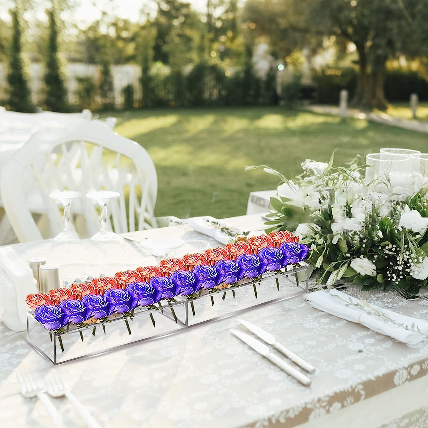 Skaidri vaza gėlių kompozicijoms