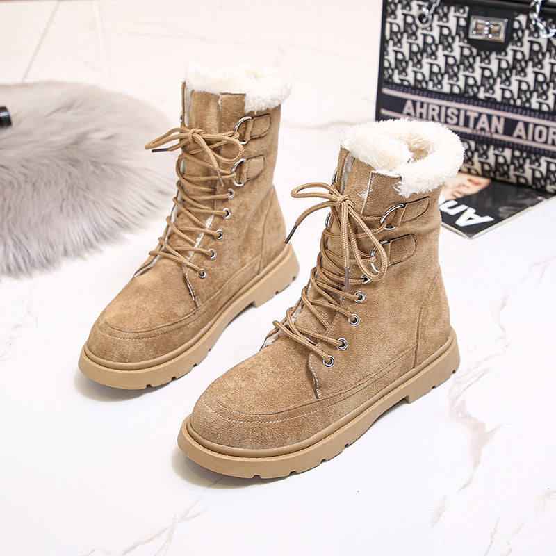 Moteriški žieminiai batai su kailiuku