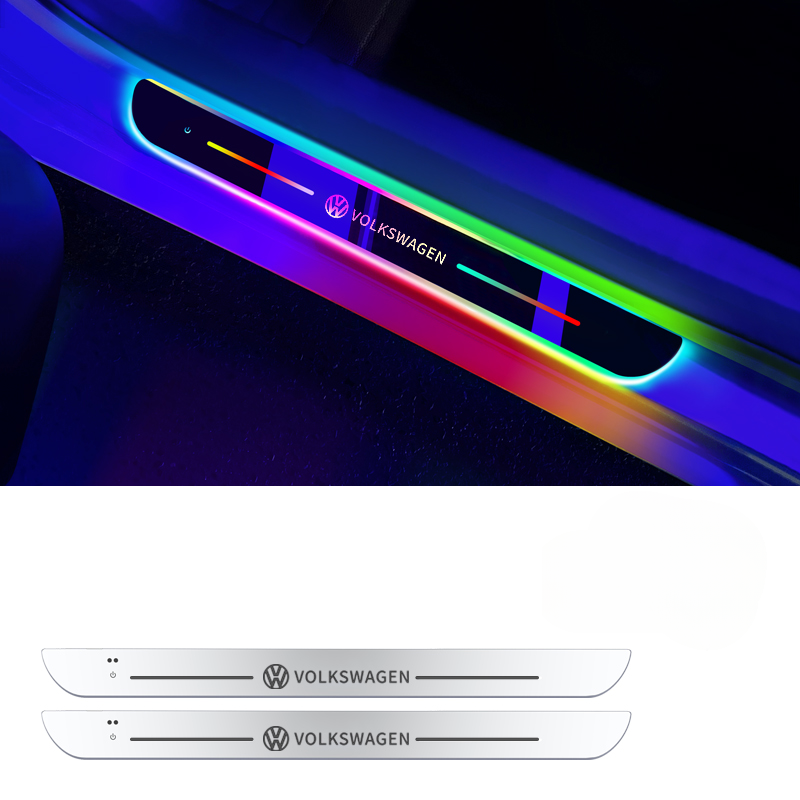 Šviečiančios automobilių durelių slenksčių juostos