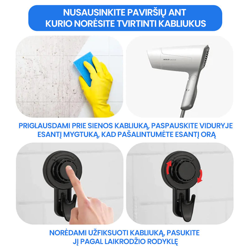 Pakabinami kabliukai voniai ir virtuvei