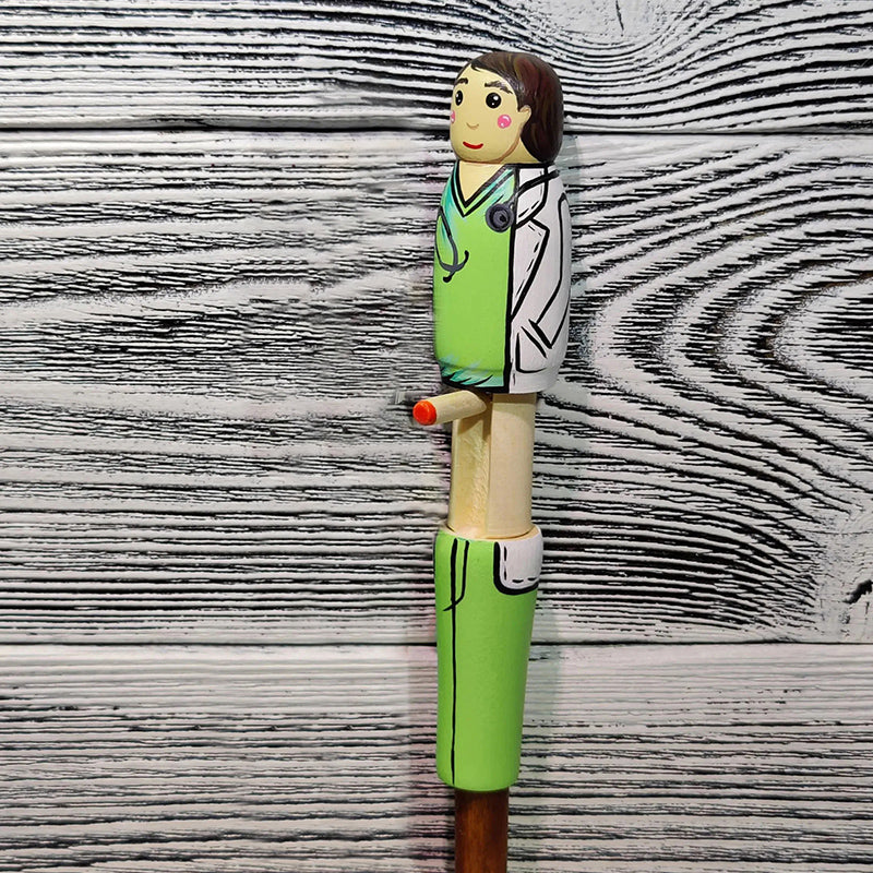 Šmaikštus rankų darbo rašiklis