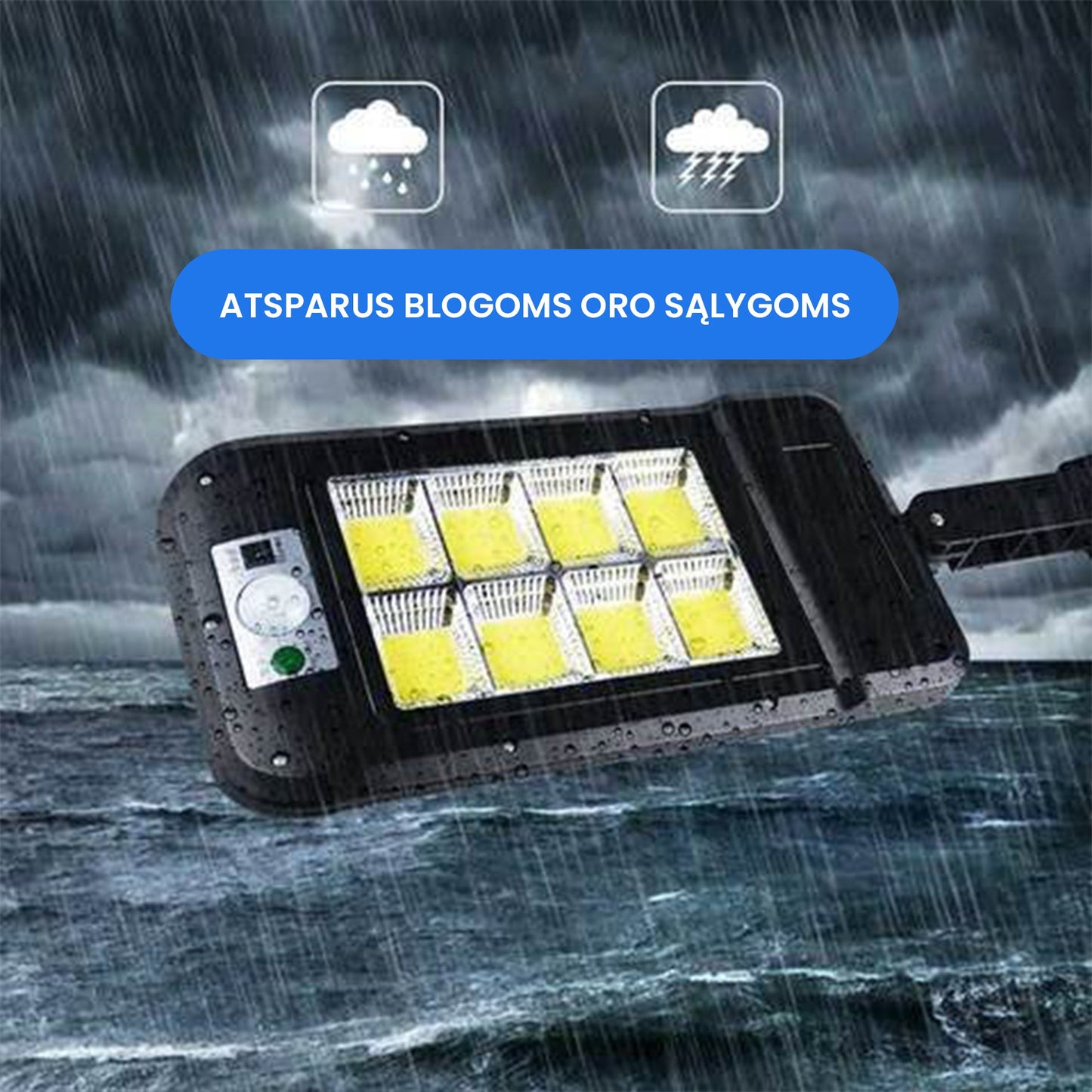 LED šviestuvas su saulės baterija