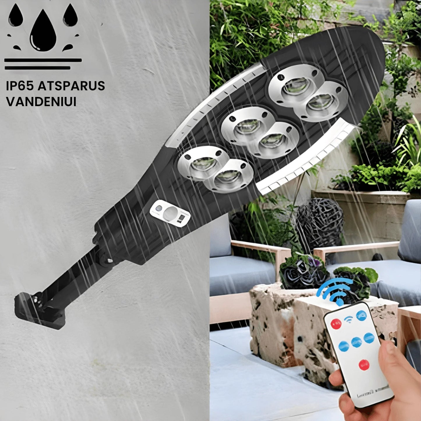 Saulės įkraunamas lauko šviestuvas