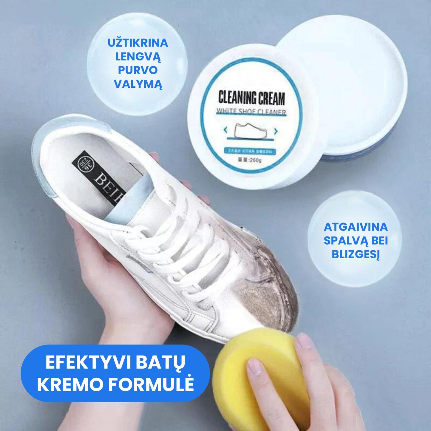 ShoeBright™ - efektyvus batų nešvarumų valiklis