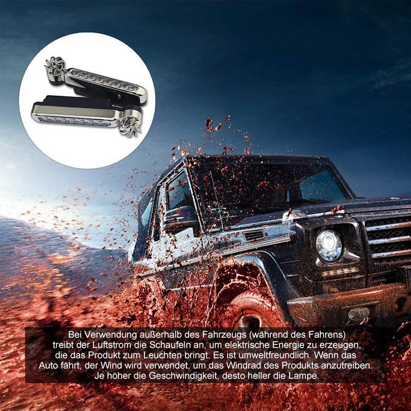 Vėjo energijos veikiami LED automobilių žibintai (2 vnt.)