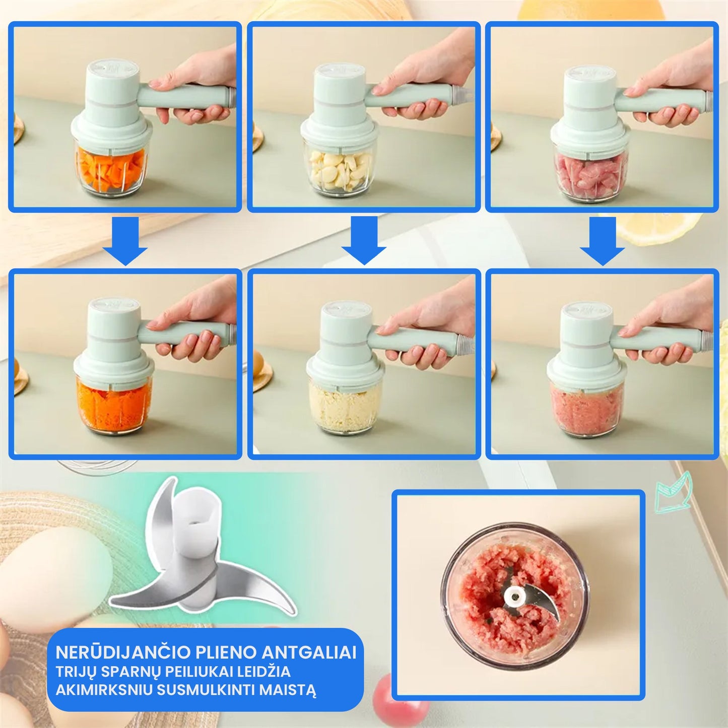 Brevelle™ - 3in1 belaidis daugiafunkcinis plaktuvas