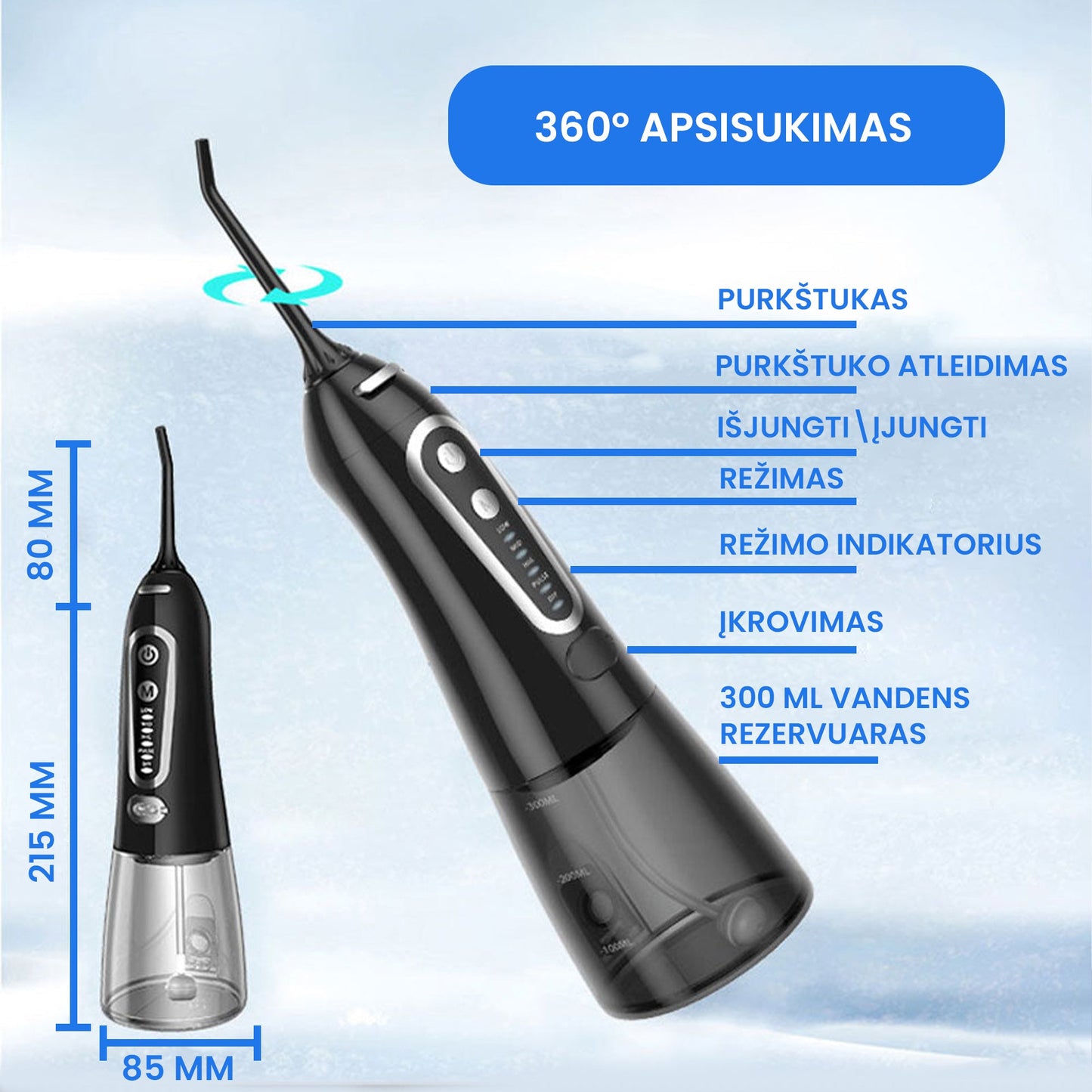 Bevielis burnos irigatorius