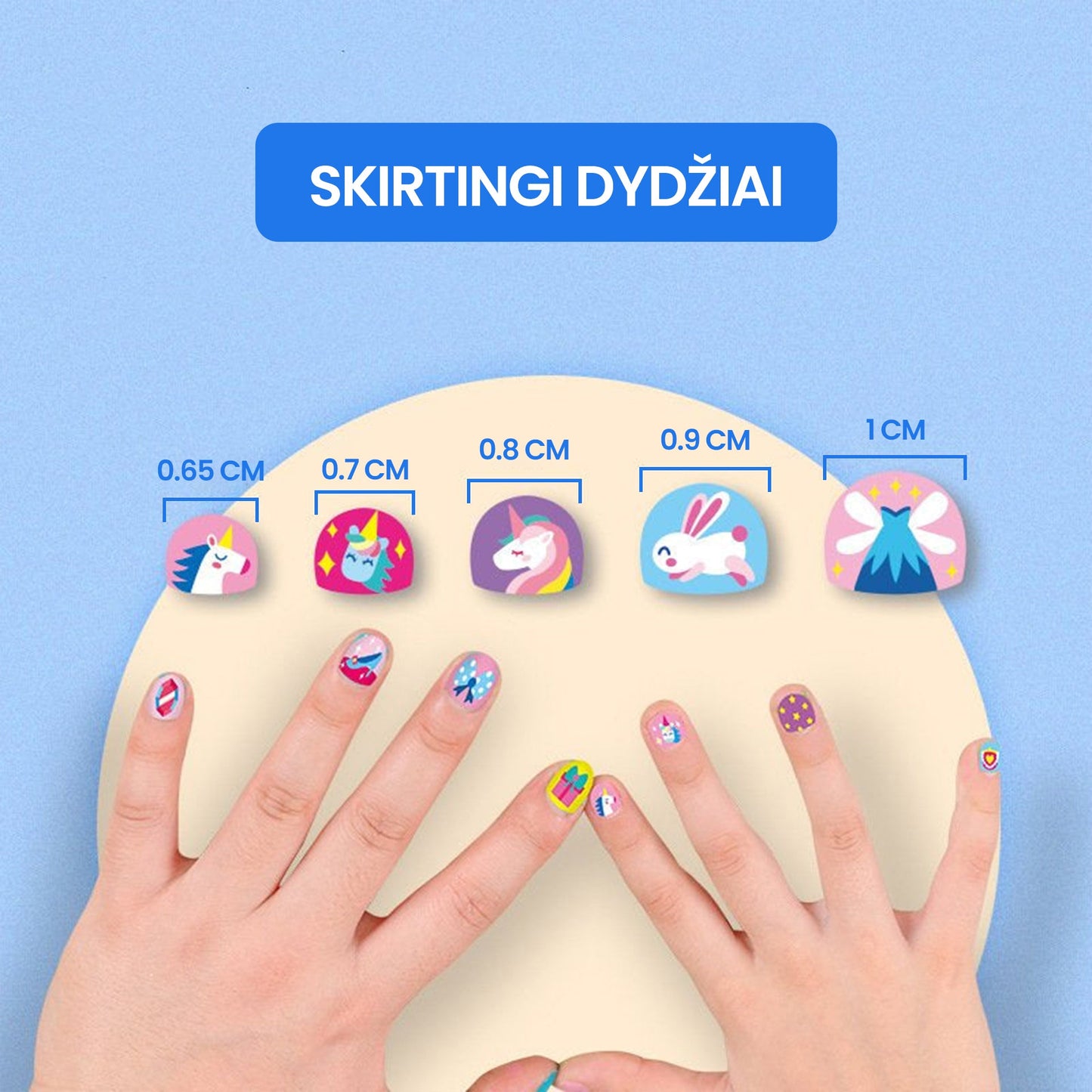 Nagų lipdukai mergaitėms (520 vnt.)