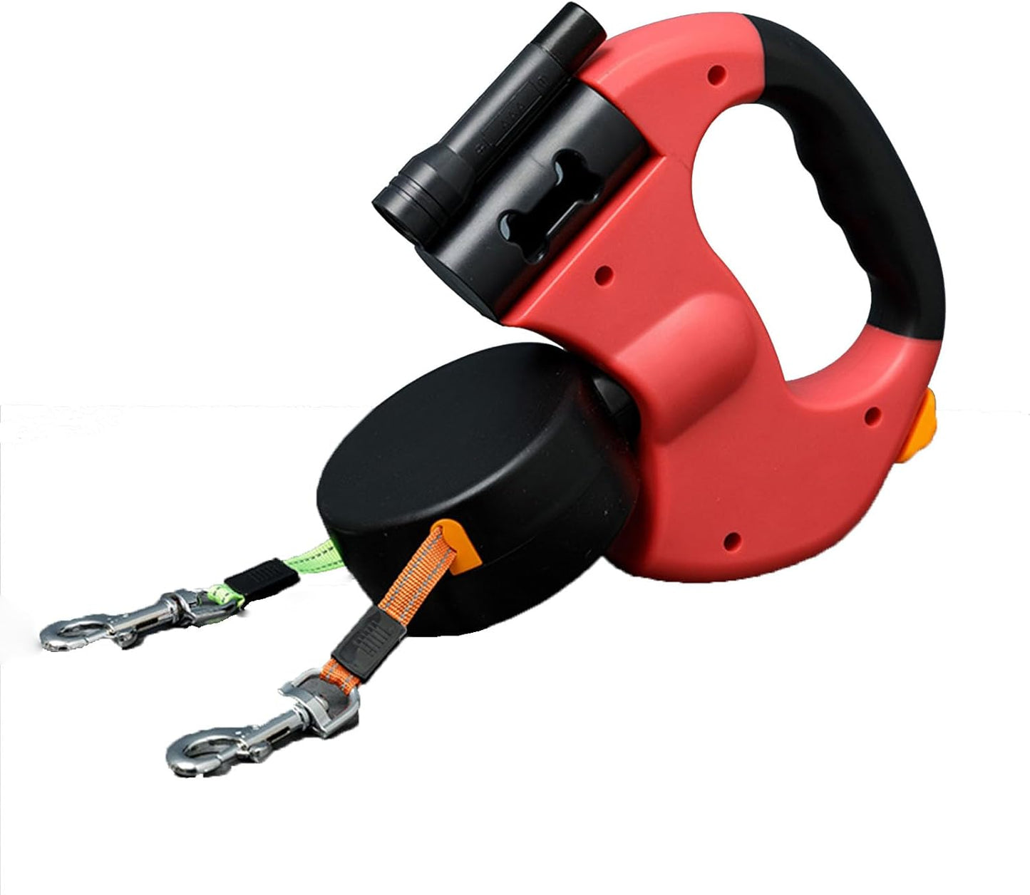 Automatinis pavadėlis dviejų šunų vedžiojimui