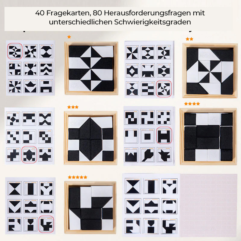 Medinių kaladėlių dėlionė