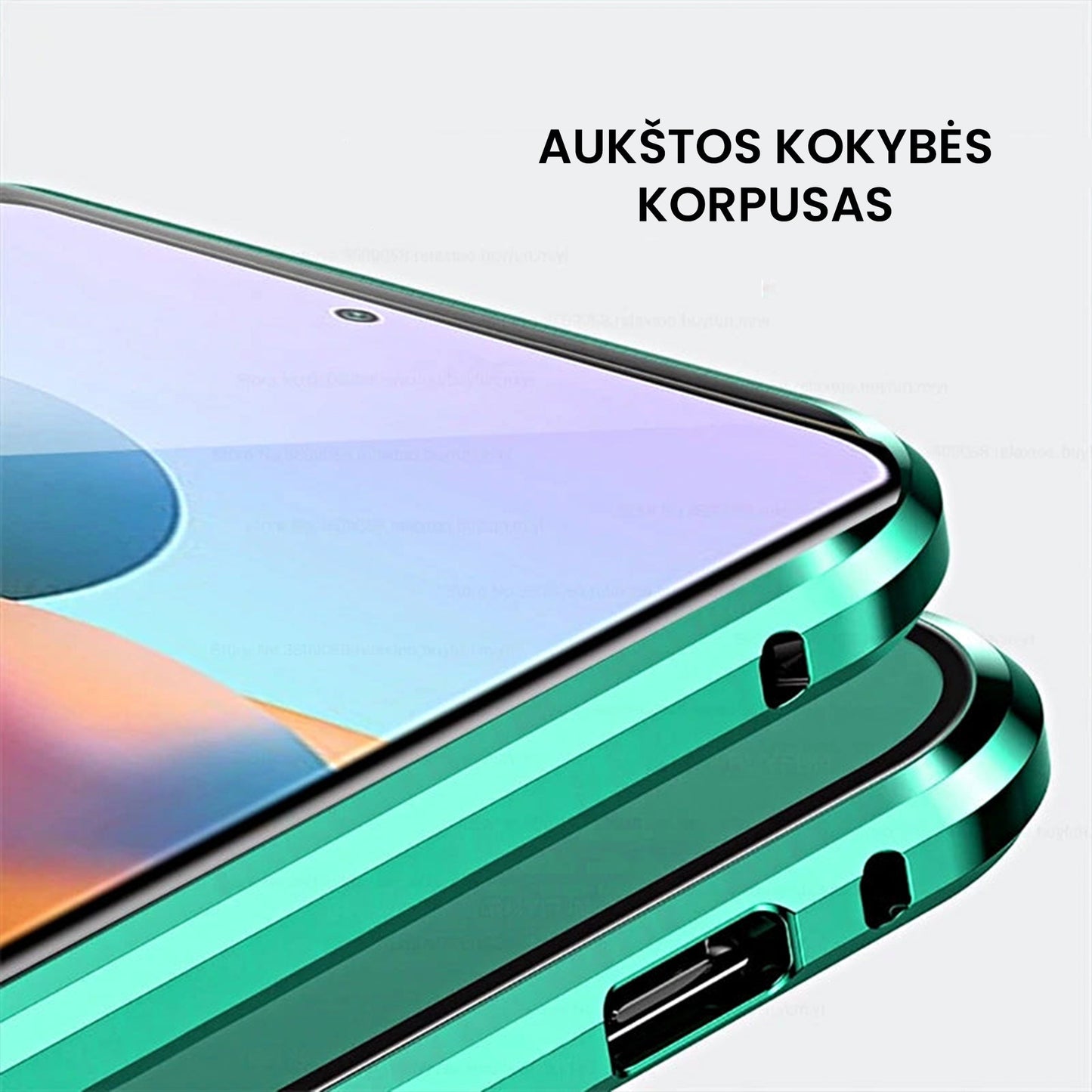 Grūdinto stiklo dvipusis telefono dėklas (Samsung modeliui)