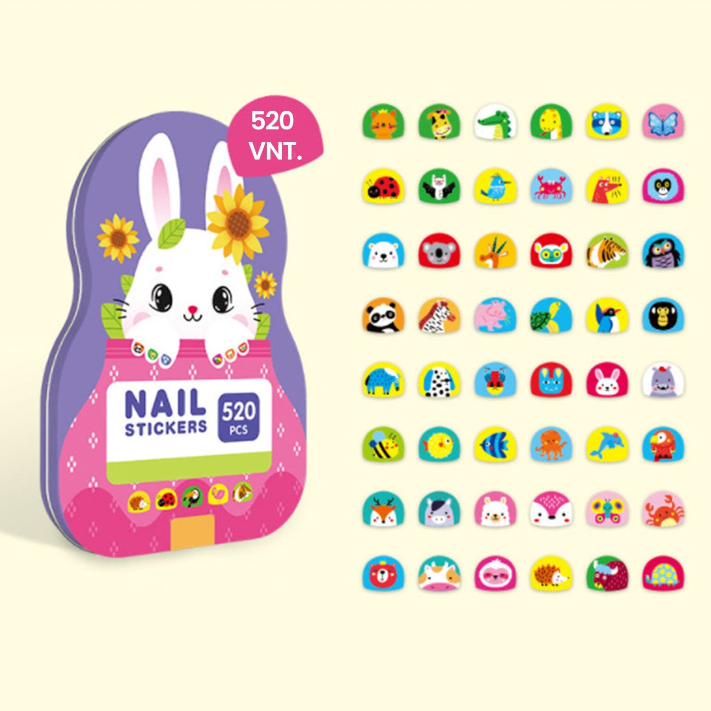 Nagų lipdukai mergaitėms (520 vnt.)