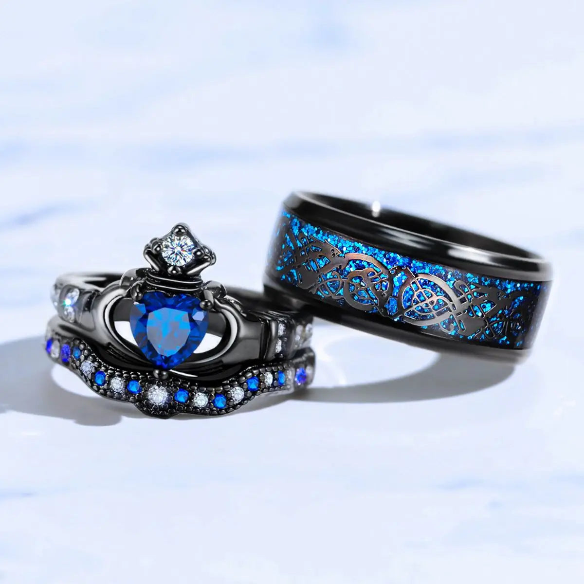 Nesibaigiančios meilės žiedai (komplekte 2 žiedai)