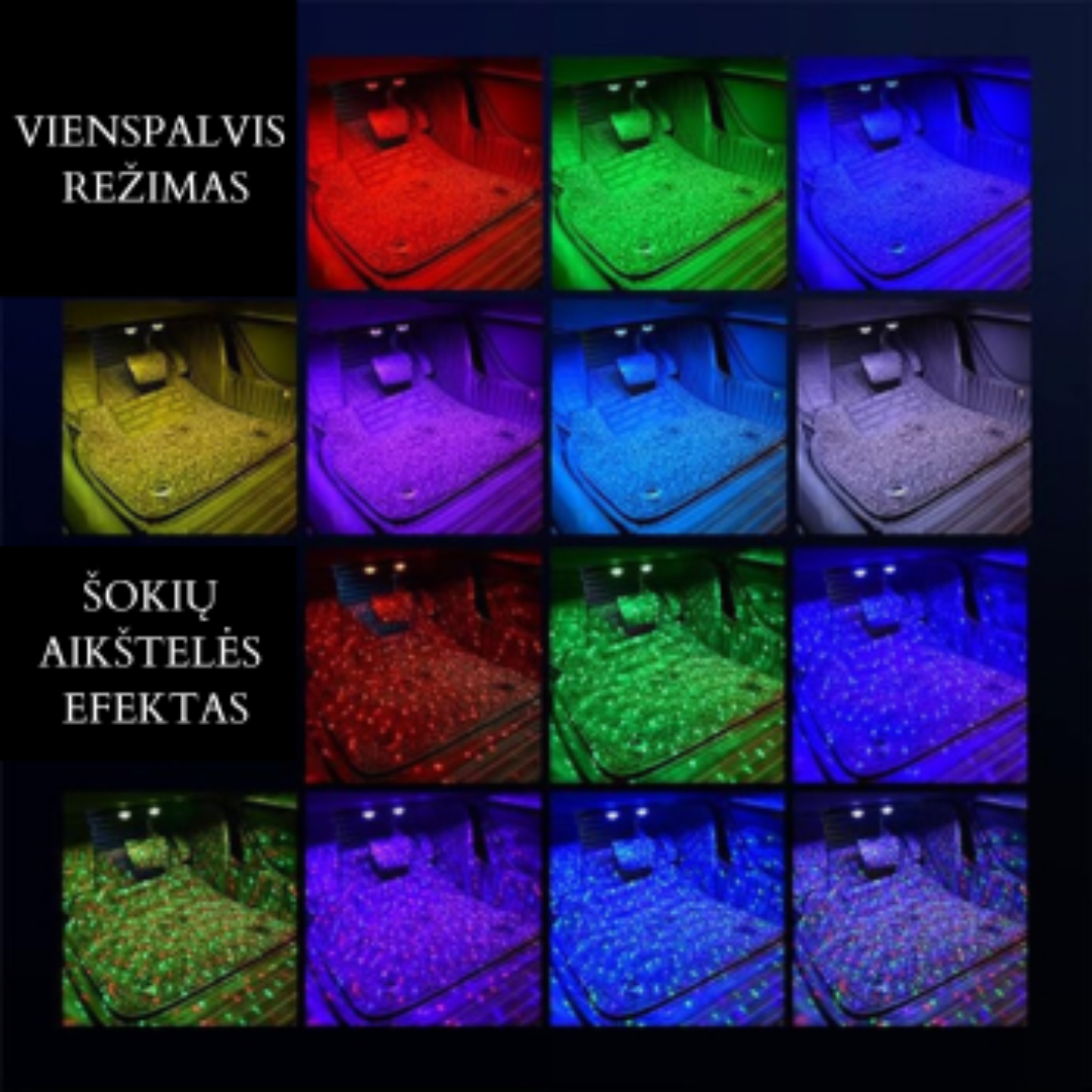 RGB šviestuvas automobiliui