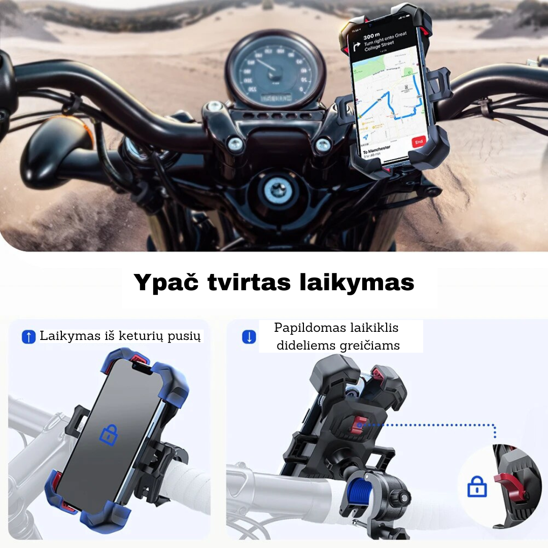 Telefono laikiklis dviračiui arba motociklui