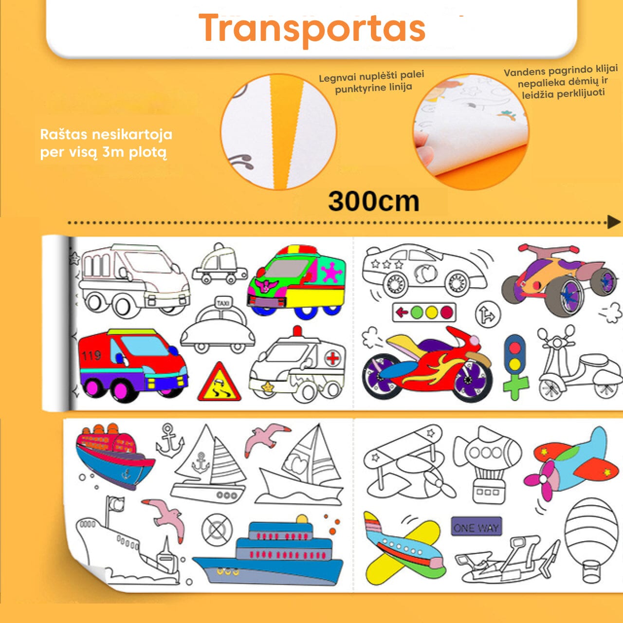 Lipnus spalvinimo ritinys (3m.)