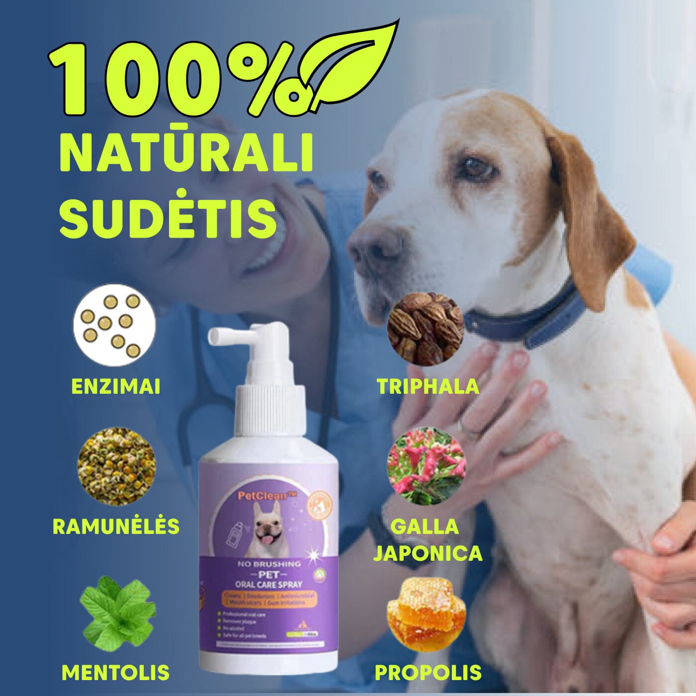 Naminių gyvūnų dantų ir burnos priežIūros priemonė