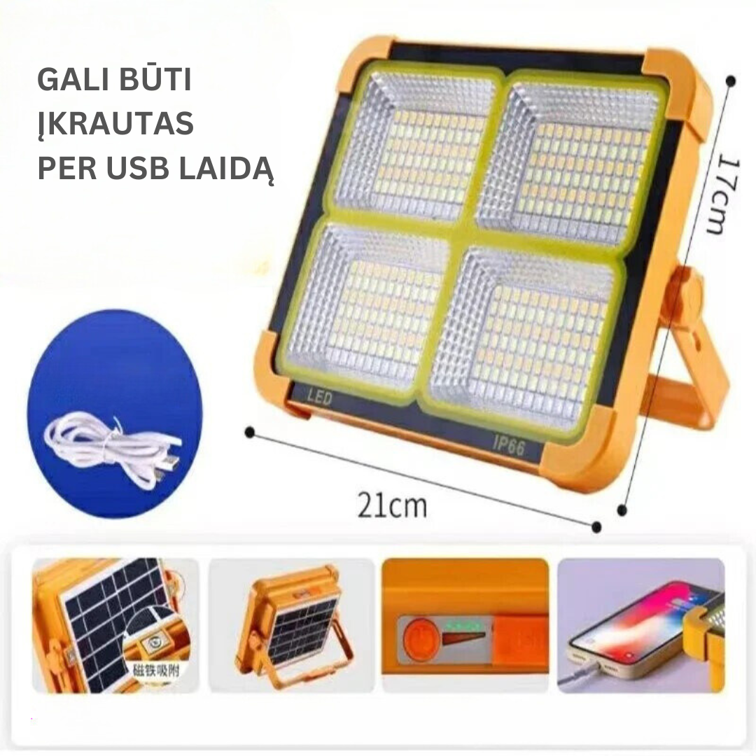 LED šviestuvas su saulės baterija