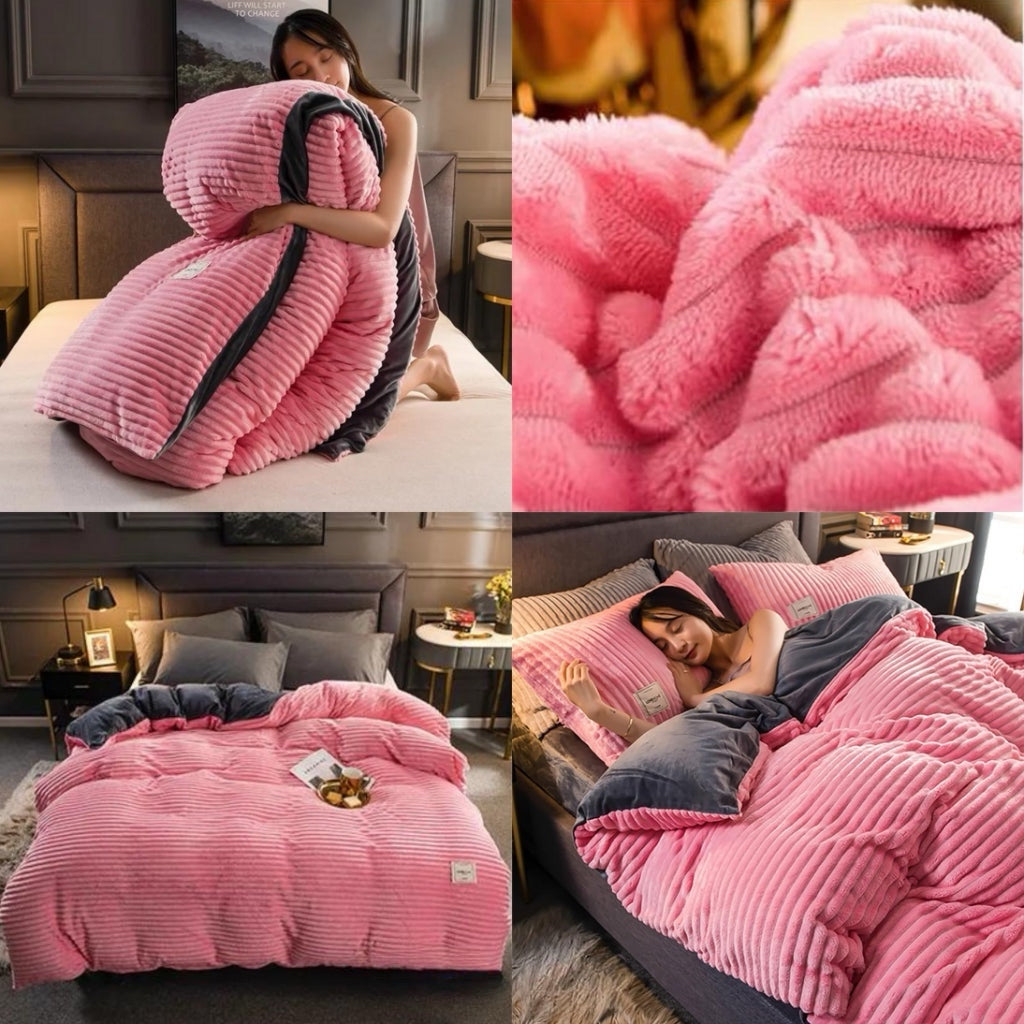 Aksominės vilnos audinio antklodės užvalkalas | Reguliuojamas patogumas kiekvienam metų laikui, stilingas ir minkštas