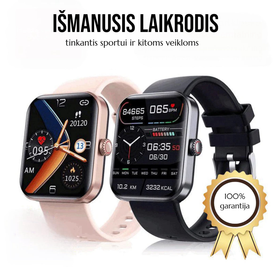 Madingas išmanusis laikrodis su „Bluetooth\ funkcija"