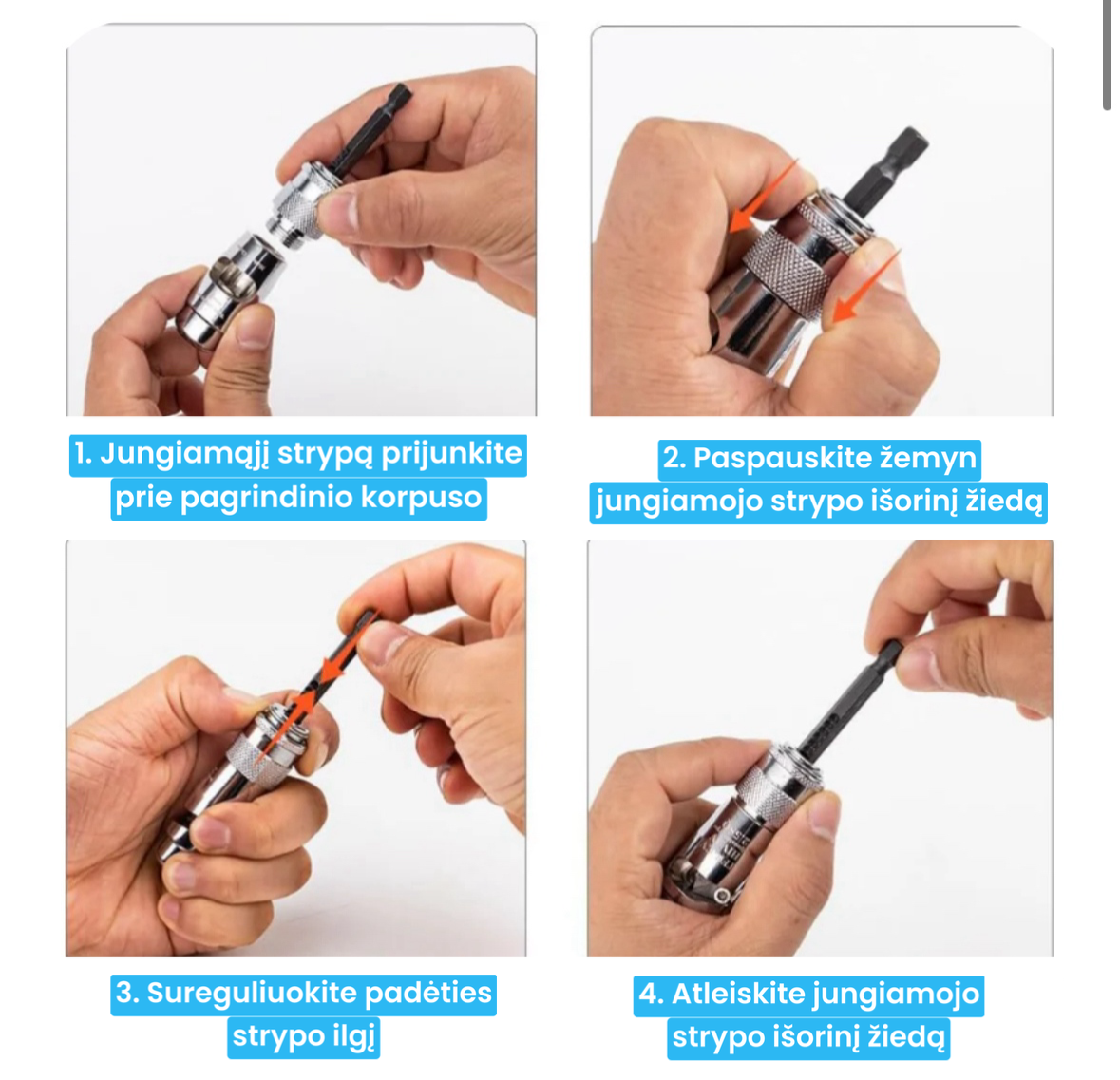 „WiringPro™“ laidų nuėmimo įrankis ir laidų susukimo jungtis