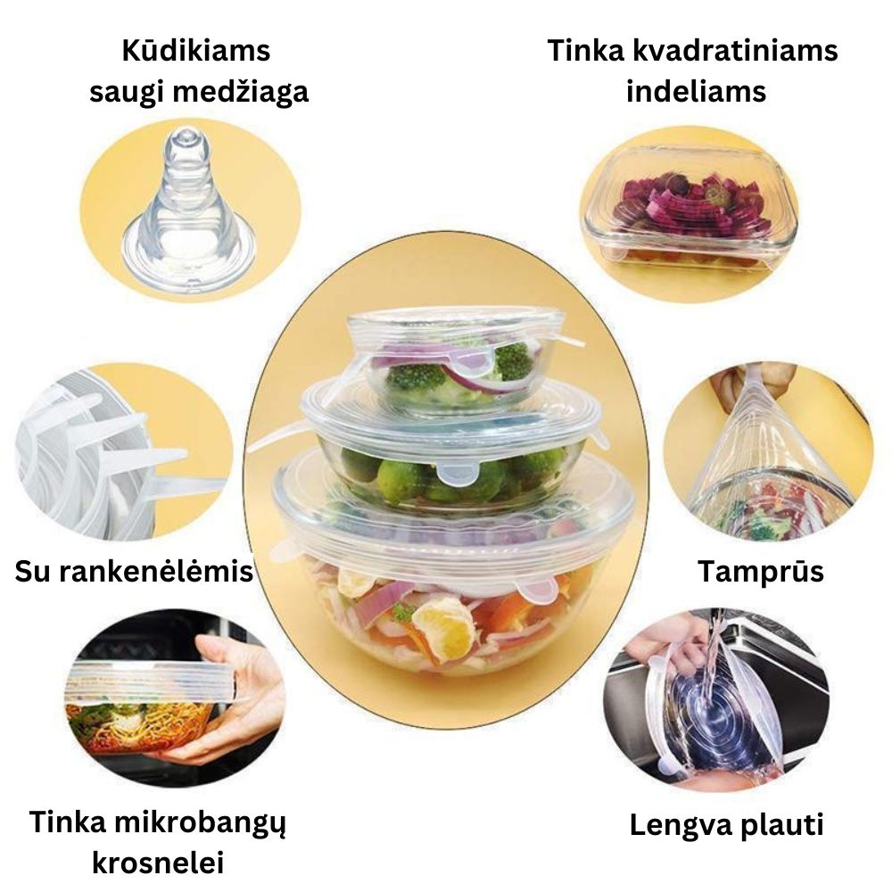 Tamprus silikoninis dangtelis (6 vnt.)