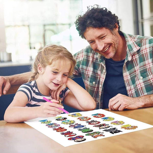 \DIAMOND PAINTING\"  kūrybinis lipdukų rinkinys vaikams (24 vnt.)"