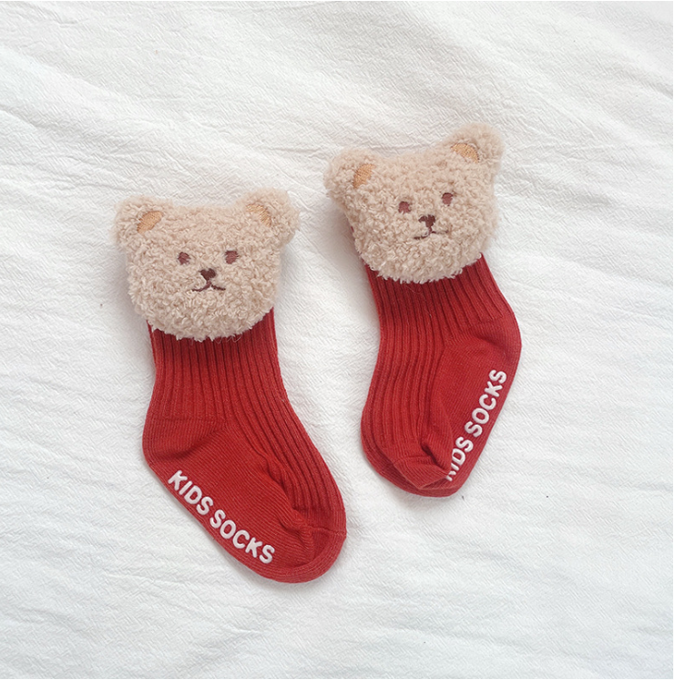 Šiltos kojinytės su meškiukais (3 poros)