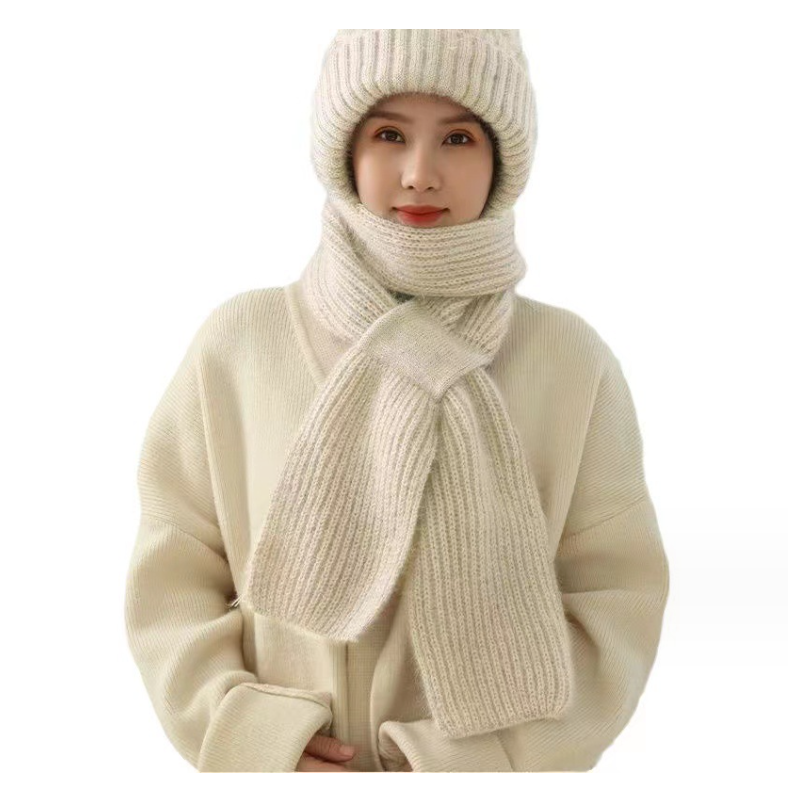 Šilta kepurė ir šalikas viename