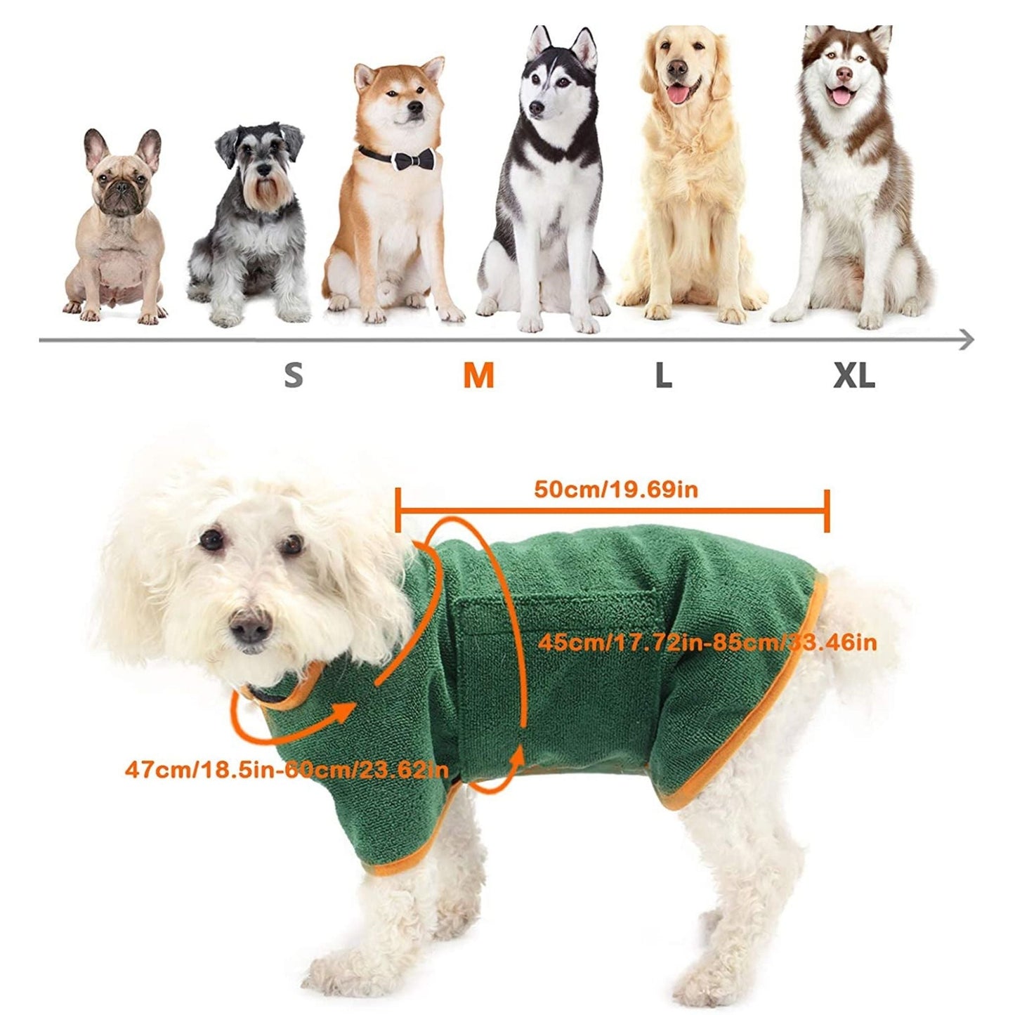 Šunų chalatas - rankšluostis