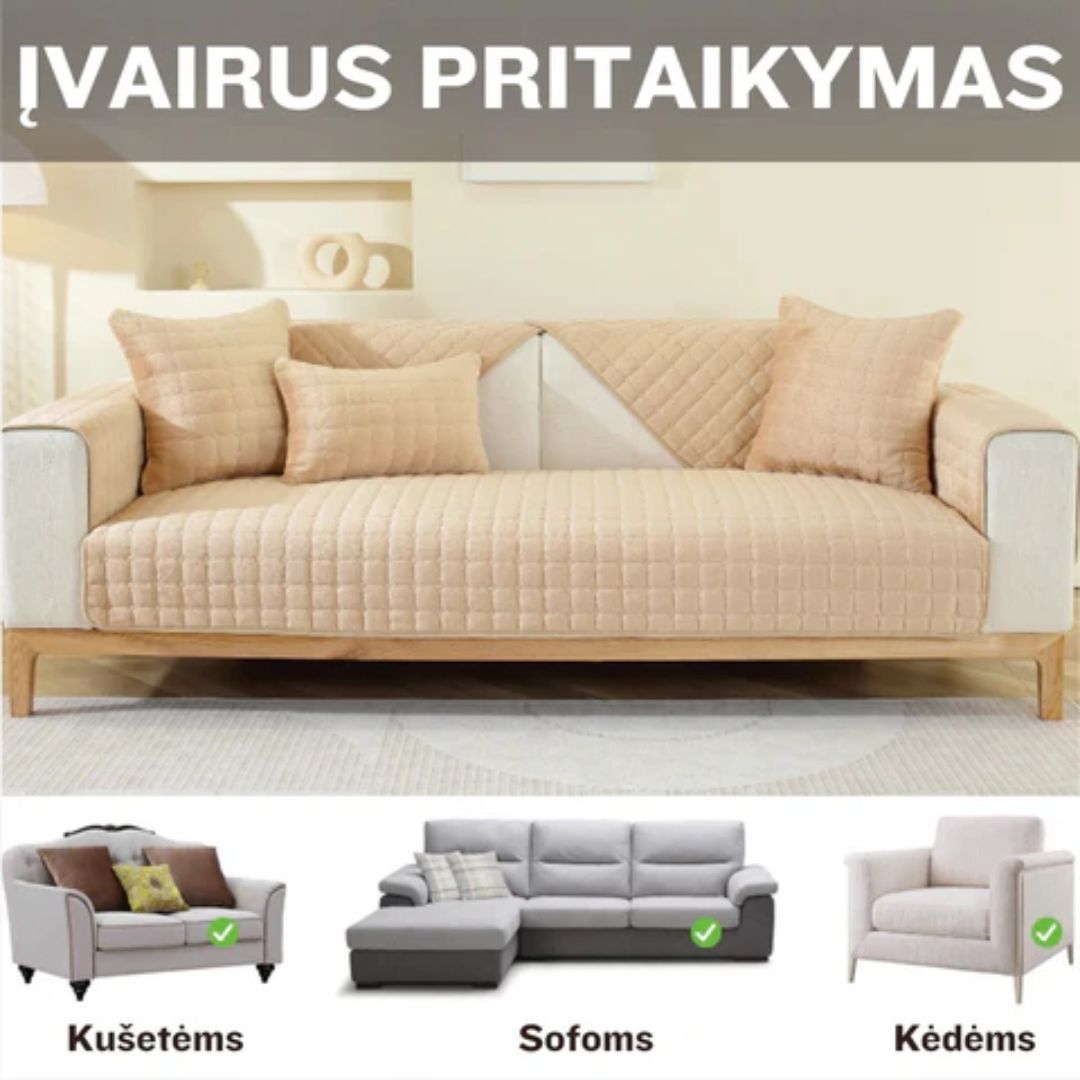 Itin minkštas sofos ir pagalvių užvalkalas