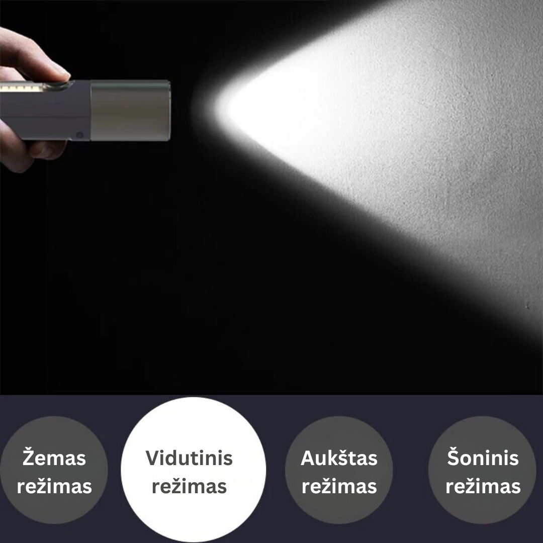 Dideliu atstumu šviečiantis žibintuvėlis