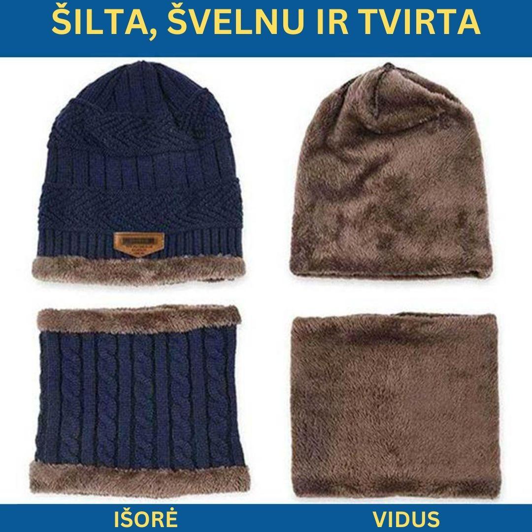 Žieminė beanie kepurė ir šalikas