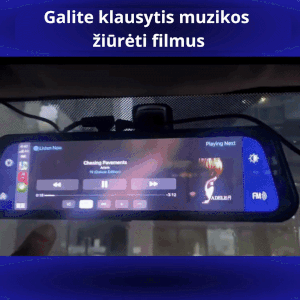 \CarCam\" Daugiafunkcinis galinio vaizdo veidrodis su priekine ir galine kamera"