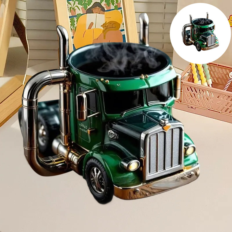 Sunkvežimio dizaino kavos puodelis