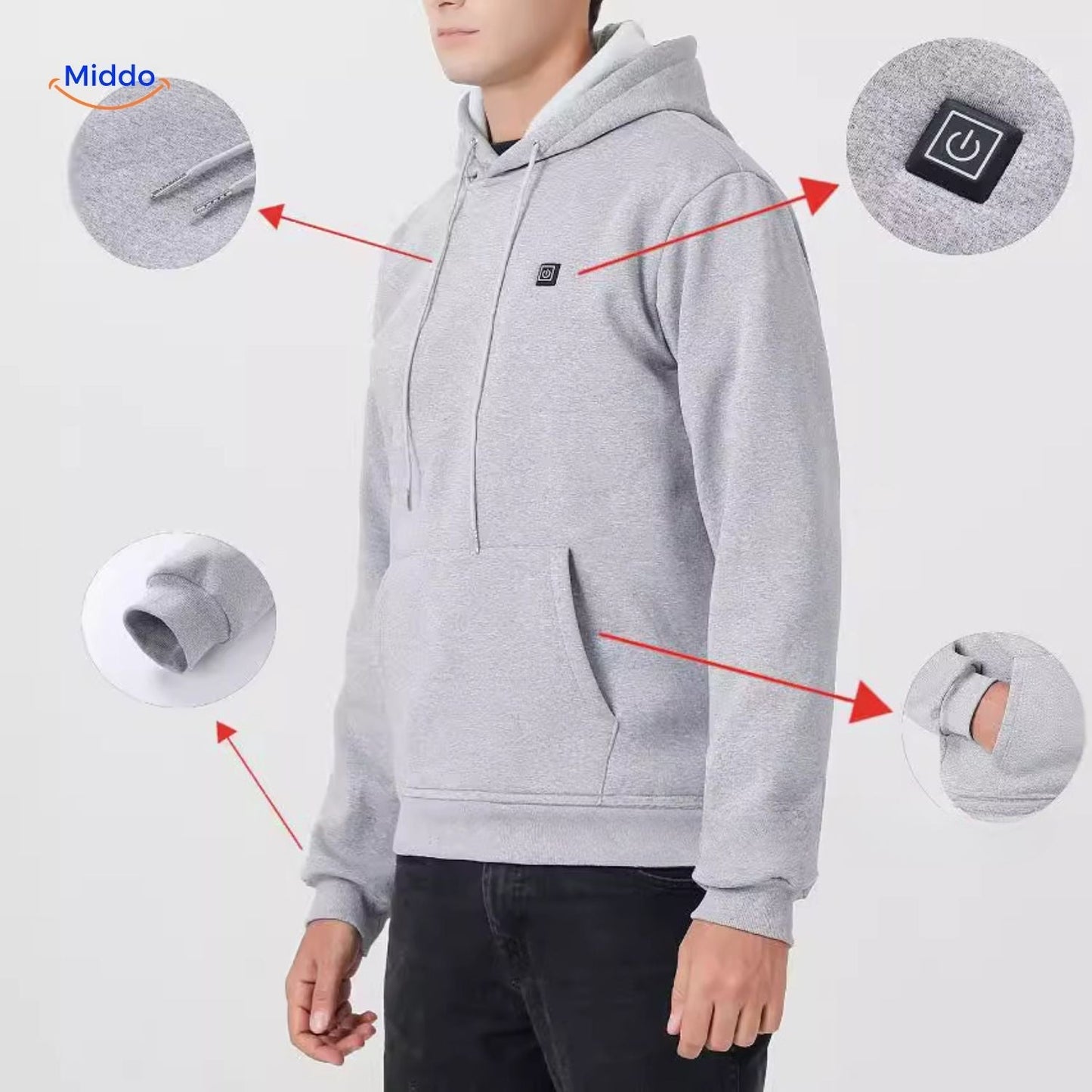 Hoodie | USB šildymas, šiluma lauke ir lankstus laisvalaikio stilius!