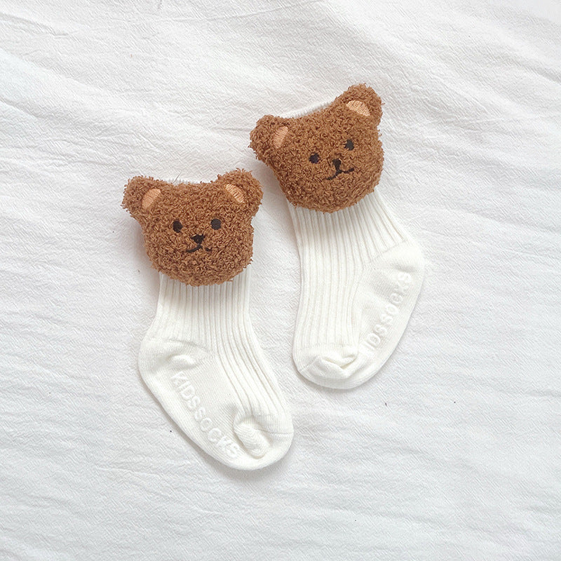 Šiltos kojinytės su meškiukais (3 poros)