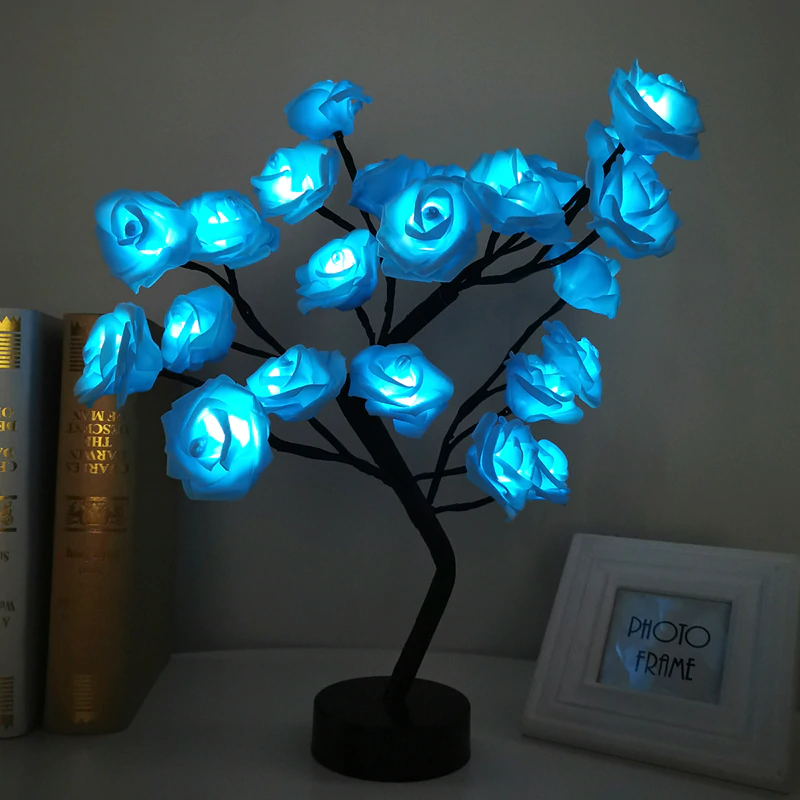 LED lempa su rožėmis