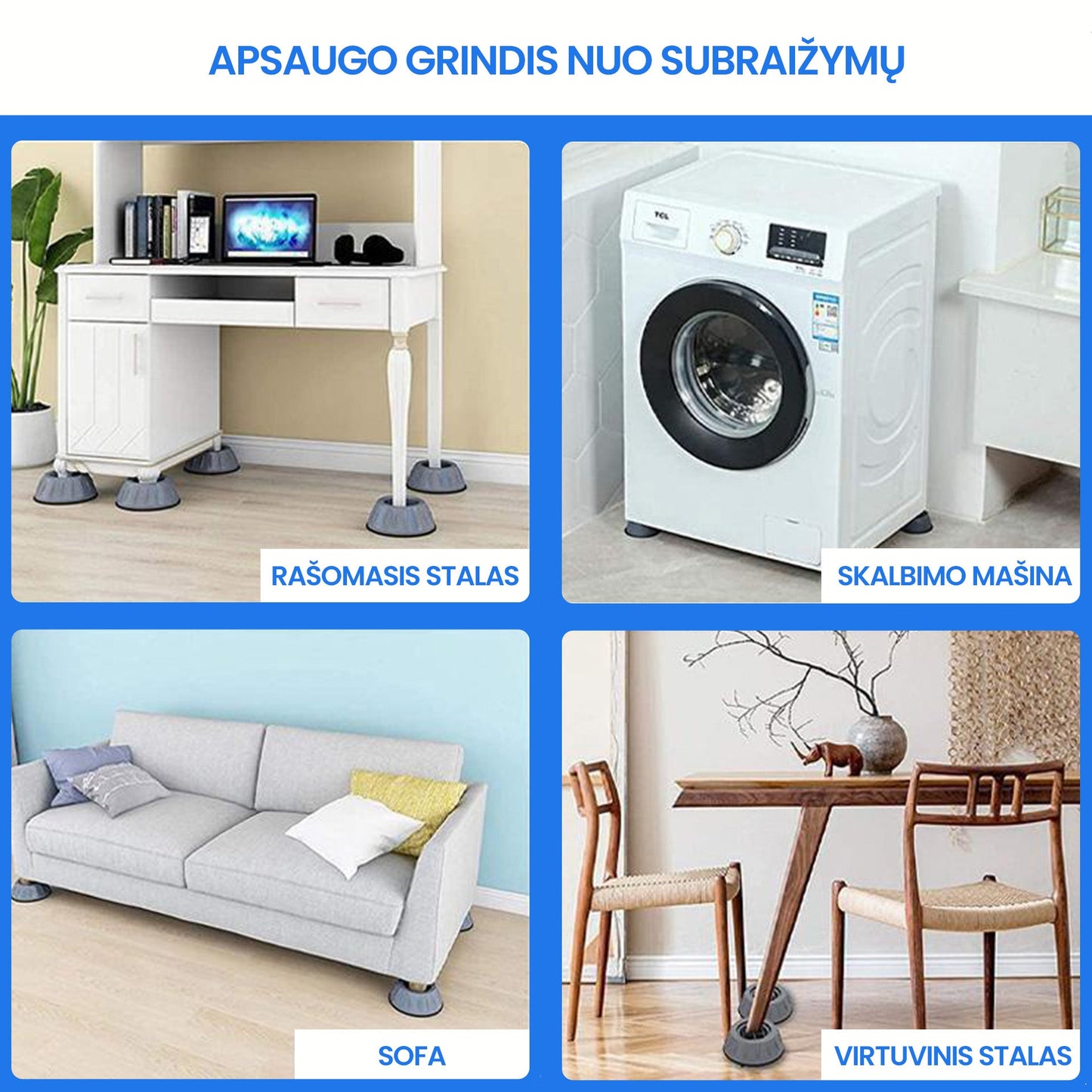 MaxFix™ - antivibraciniai padai skalbimo mašinoms