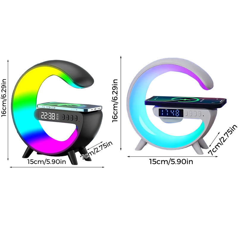 LED laikrodis su belaidžio įkrovimo funkcija