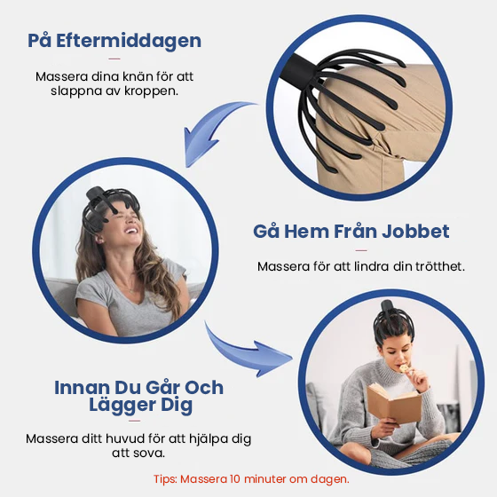 Inovatyvus galvos masažuoklis