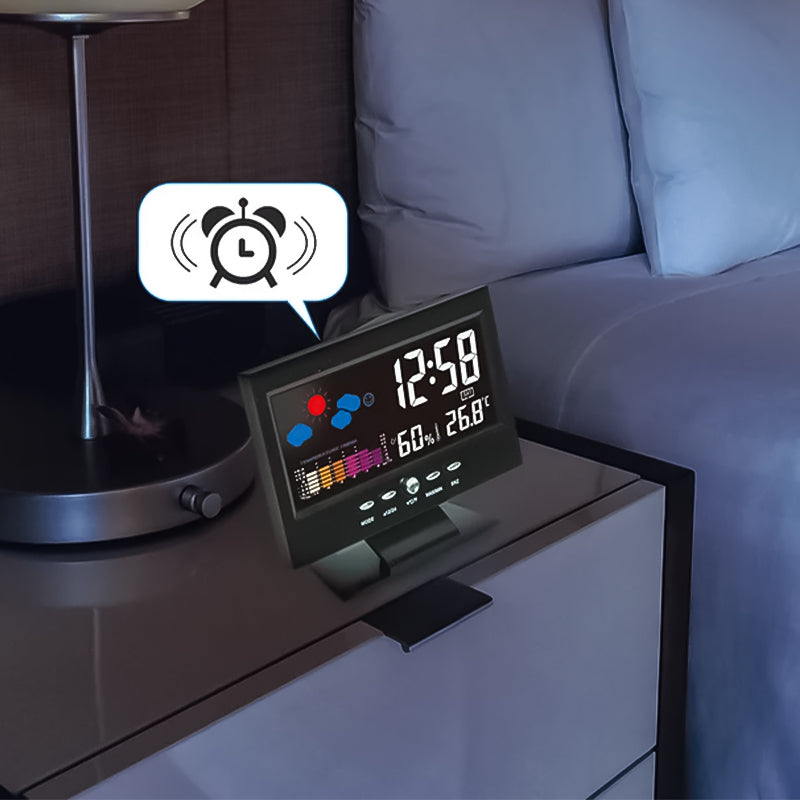 Skaitmeninis LED laikrodis - termometras