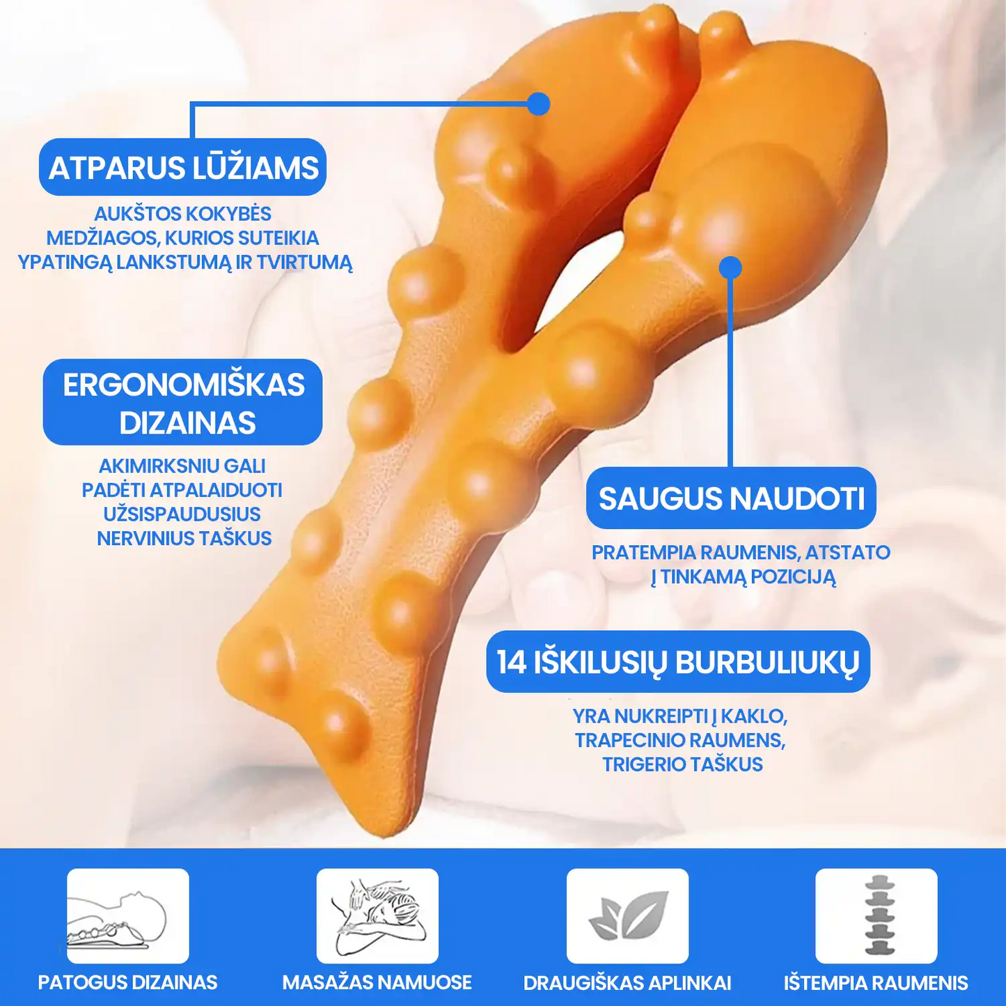 FlexiTrap™ - Kaklo ir nugaros masažuoklis