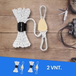 StrongLine™ vėjui atsparus lynas su skriemulio reguliavimu – 12 nuotrauka